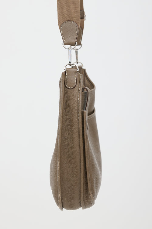 Hermès 2012 Etoupe Clemence Evelyne III PM Bag