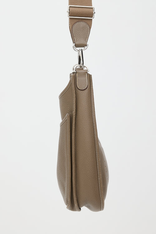 Hermès 2012 Etoupe Clemence Evelyne III PM Bag