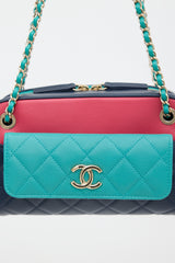 Chanel 2019 Tri Colour Leather In & Out Camera Bag