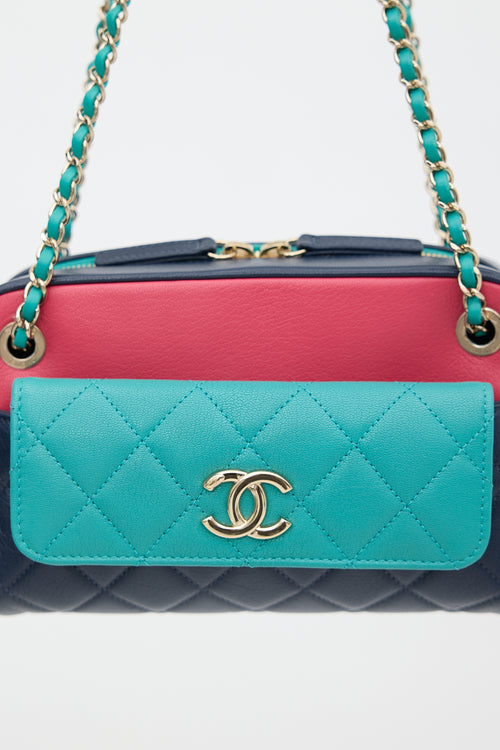 Chanel 2019 Tri Colour Leather In & Out Camera Bag