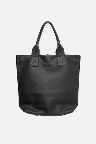 McQueen Grained Leather Skull Tote Bag