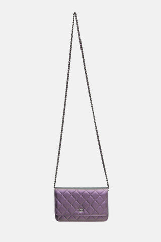 Chanel Metallic Leather Wallet On Chain