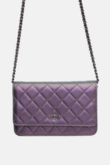 Chanel Metallic Leather Wallet On Chain