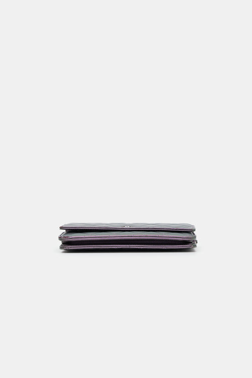 Chanel Metallic Leather Wallet On Chain