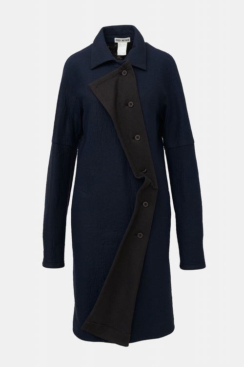 Issey Miyake 1998 Wool Asymmetrical Coat