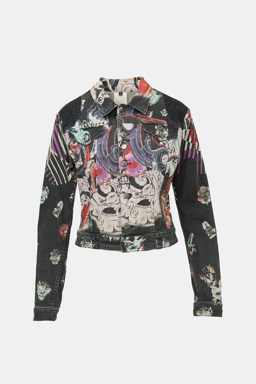 Just Cavalli 2004 Printed Denim Jacket