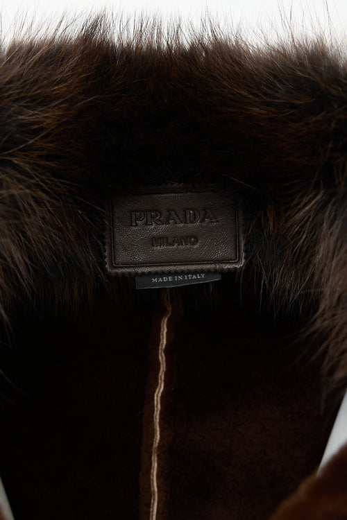 Prada 2011 Coated Shearling Jacket