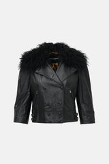 Dolce & Gabbana Leather & Fur Jacket