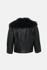 Dolce & Gabbana Leather & Fur Jacket