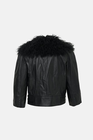 Dolce & Gabbana Leather & Fur Jacket