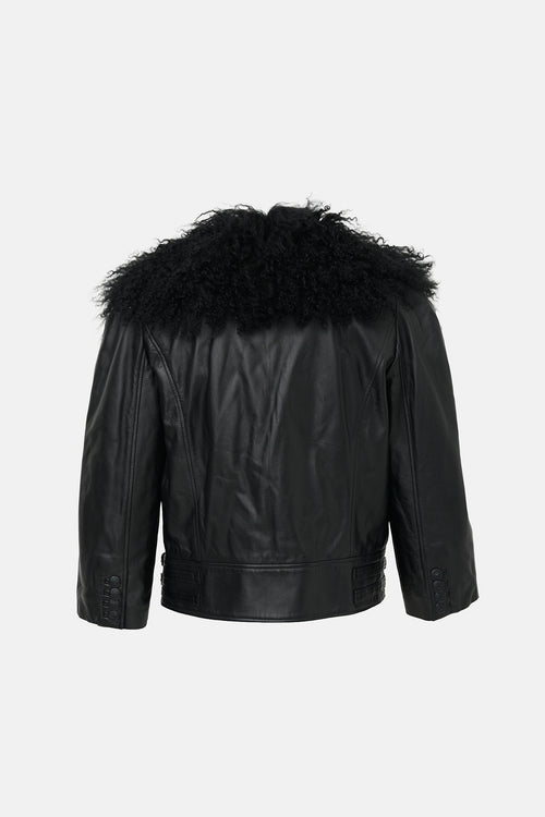 Dolce & Gabbana Leather & Fur Jacket
