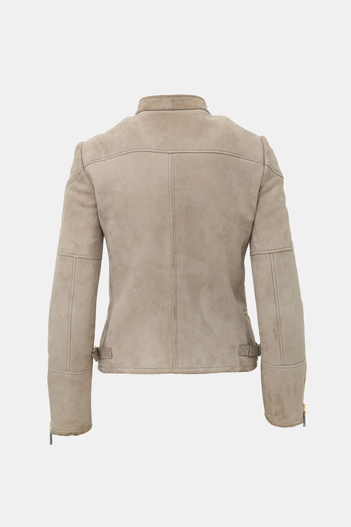 Gucci Vintage Suede Shearling Jacket