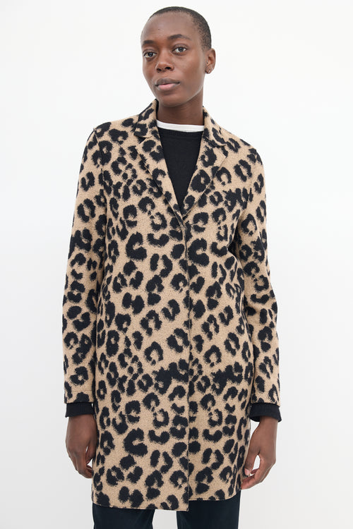 Harris Wharf London Brown & Black Printed Coat