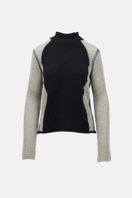 Helmut Lang Paneled Knit Sweater