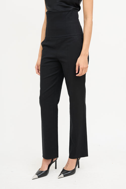 Helmut Lang Black Lace Up High Waisted Trouser