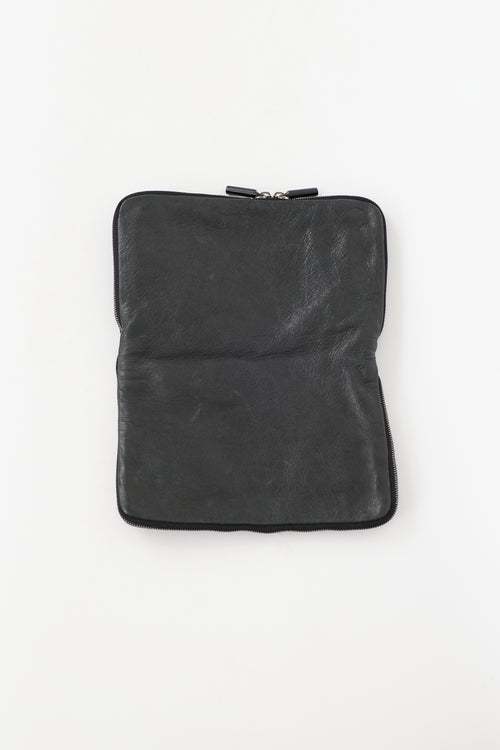 Helmut Lang Leather & Suede Folded Pouch