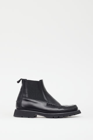 Hereu Black Leather Ankle Boot