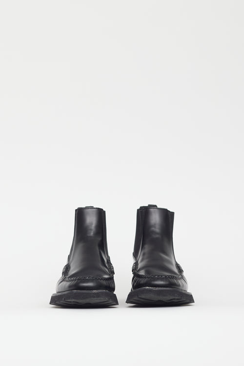 Hereu Black Leather Ankle Boot