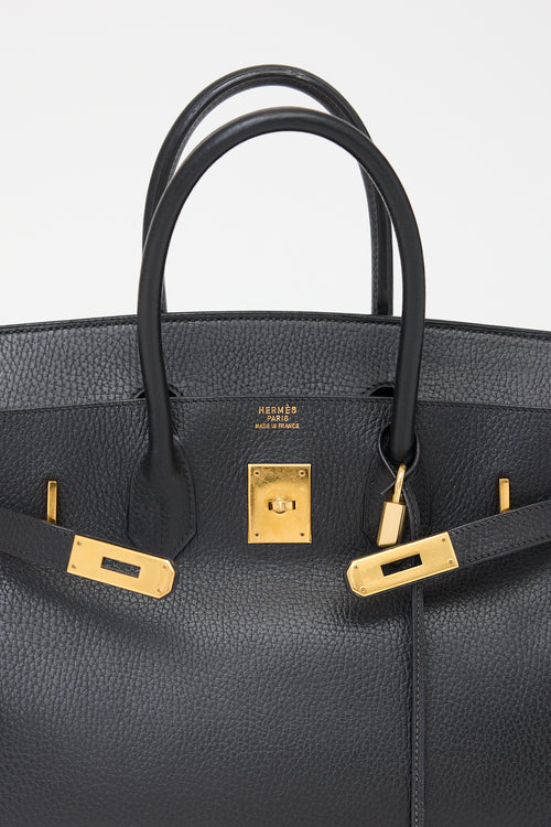 Hermès 1996 Noir Ardennes Birkin 35 Bag