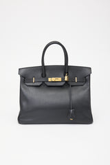 Hermès 1996 Noir Ardennes Birkin 35 Bag
