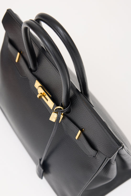 Hermès 1996 Noir Ardennes Birkin 35 Bag