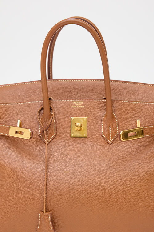 Hermès 1996 Gold Courchevel Birkin 35 Bag