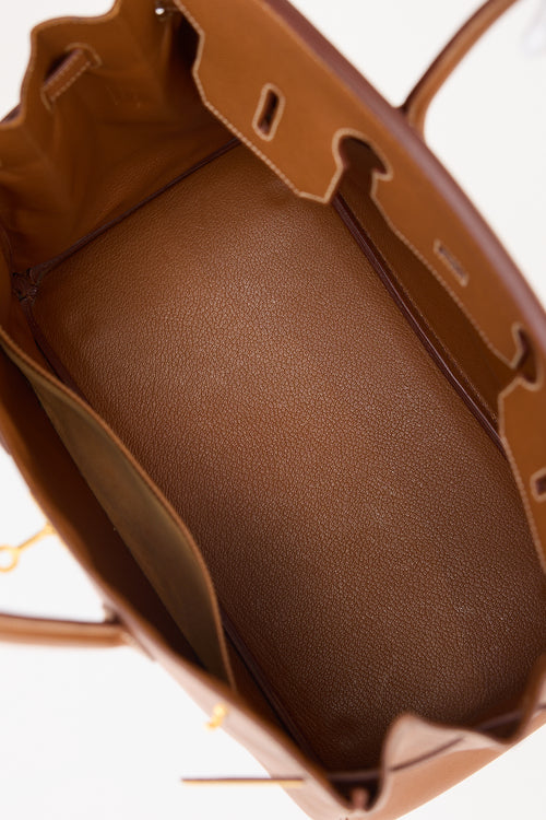 Hermès 1996 Gold Courchevel Birkin 35 Bag