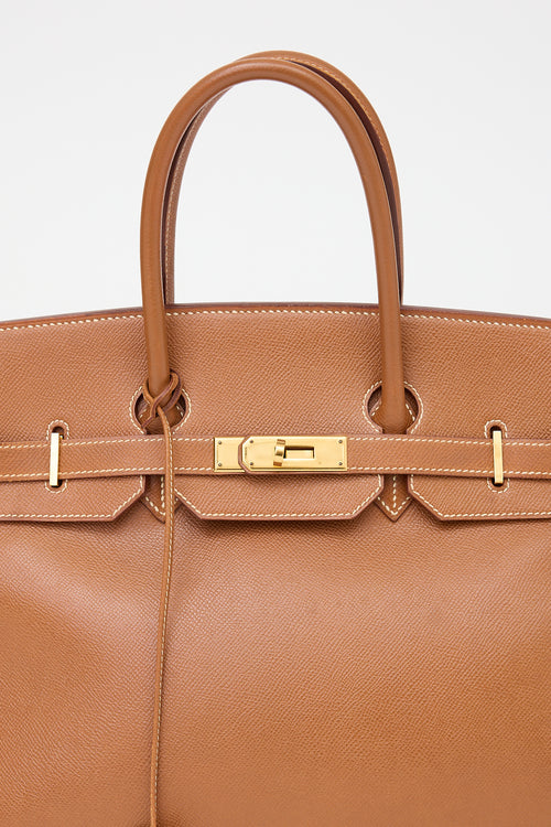 Hermès 1996 Gold Courchevel Birkin 35 Bag
