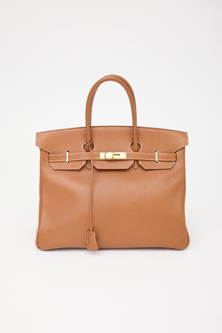 Hermès 1996 Gold Courchevel Birkin 35 Bag