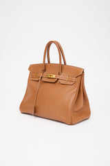 Hermès 1996 Gold Courchevel Birkin 35 Bag