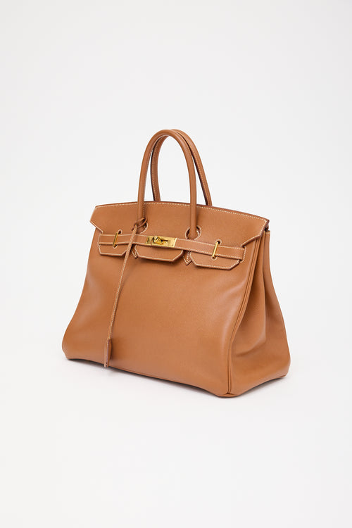 Hermès 1996 Gold Courchevel Birkin 35 Bag