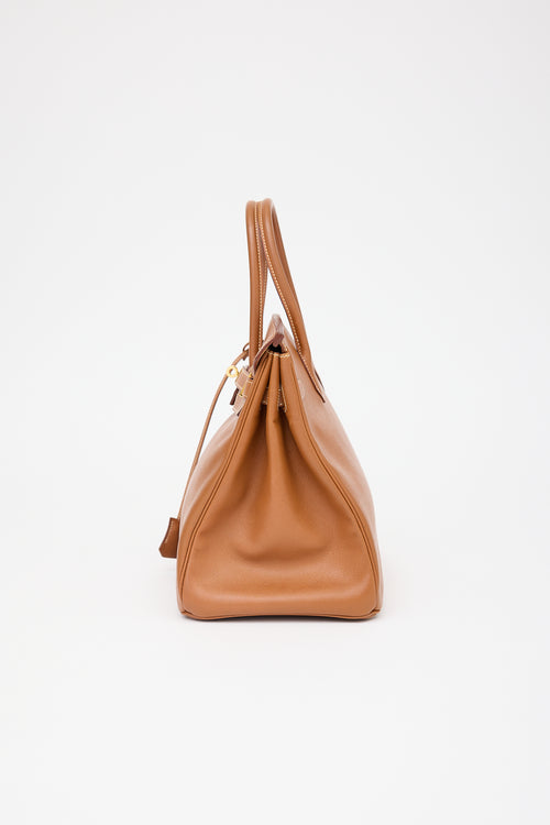 Hermès 1996 Gold Courchevel Birkin 35 Bag