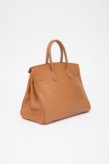 Hermès 1996 Gold Courchevel Birkin 35 Bag