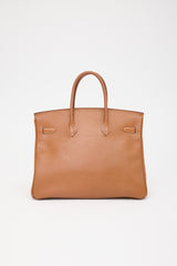 Hermès 1996 Gold Courchevel Birkin 35 Bag