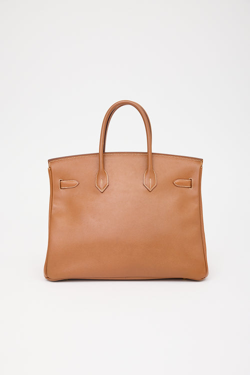 Hermès 1996 Gold Courchevel Birkin 35 Bag