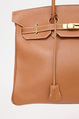 Hermès 1996 Gold Courchevel Birkin 35 Bag