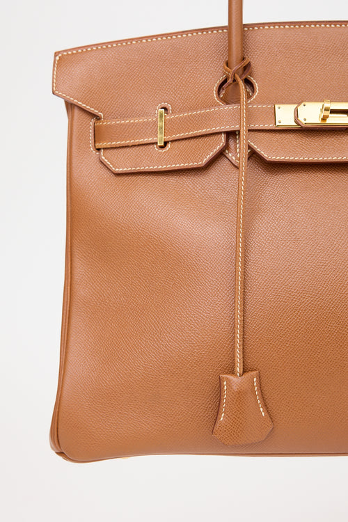 Hermès 1996 Gold Courchevel Birkin 35 Bag