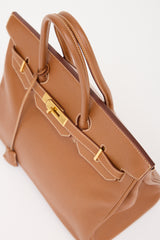 Hermès 1996 Gold Courchevel Birkin 35 Bag