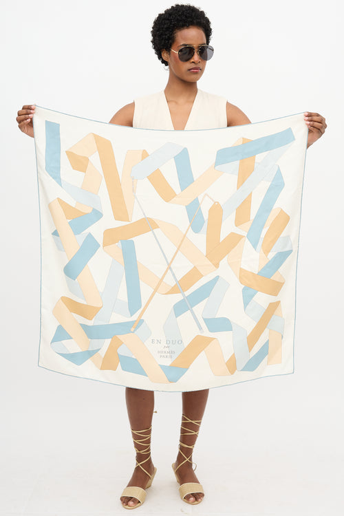 Hermès Silk En Duo 90 Scarf