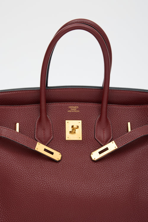 Hermès 2005 Rouge H Togo Birkin 35 Bag