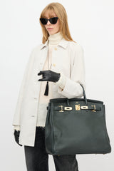 Hermès 2014 Vert De Gris Togo Birkin 40 HAC Bag