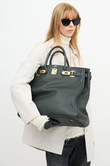 Hermès 2014 Vert De Gris Togo Birkin 40 HAC Bag