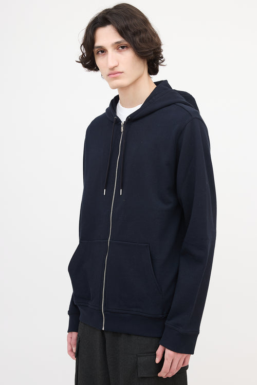 Hermès Zip Up Leather Embroidered Hoodie
