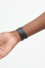 Hermès 2012 Black Swift Leather Behapi Leather Wrap Bracelet