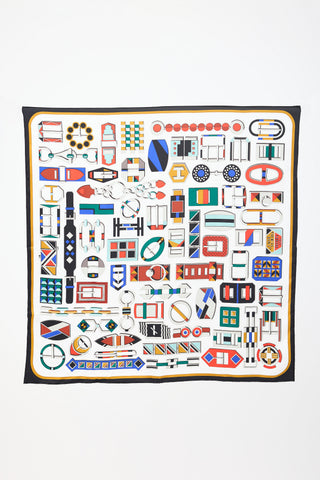 Hermès Silk Carré en Boucles 90 Scarf