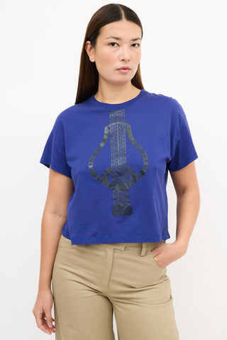 Hermès 2023 Blue Fantaisie D'Etriers Graphic T-Shirt