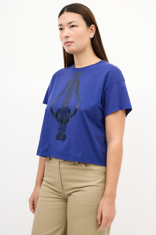 Hermès 2023 Blue Fantaisie D'Etriers Graphic T-Shirt