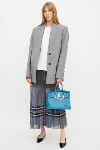 Hermès 2007 Bleu Jean Clemence Birkin 30 Bag