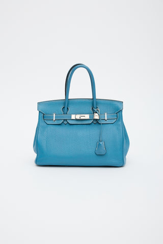 Hermès 2007 Bleu Jean Clemence Birkin 30 Bag