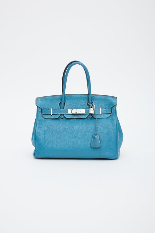 Hermès 2007 Bleu Jean Clemence Birkin 30 Bag